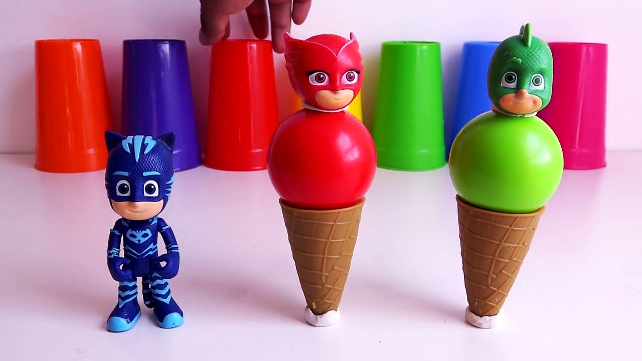 Pj Masks Balls Ice Cream Cones  Learn Colors with Pj Masks Wrong Heads