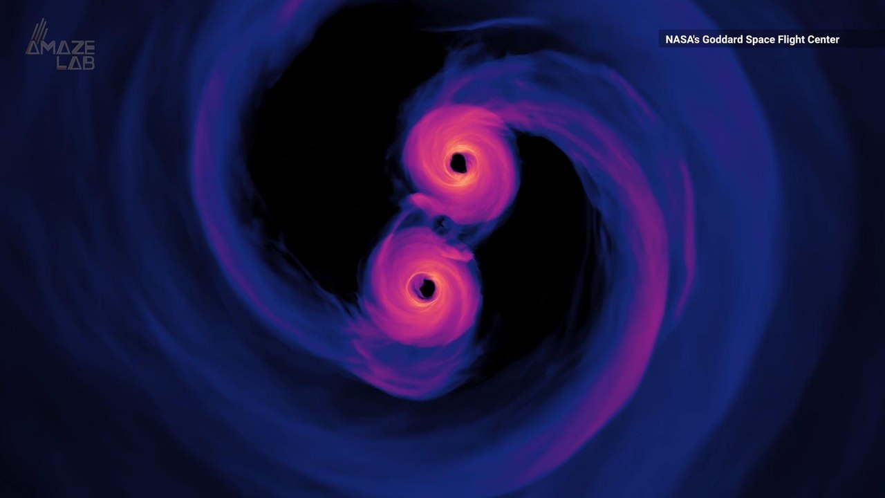 Supermassive Black Holes Spiral Toward a Collision in NASA Video