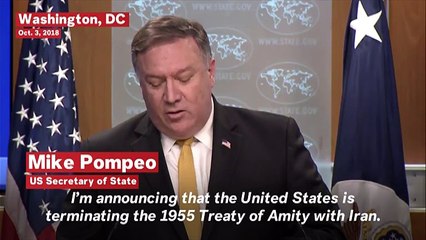US Terminates 1955 Treaty Of Amity With Iran