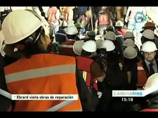 Marcelo Ebrard visita obras de reparación en el drenaje profundo