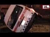 Vuelca camioneta de transporte público, 12 pasajeros resultaron lesionados