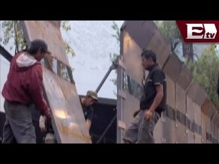 Colocan vallas de seguridad al rededor del Senado de la República