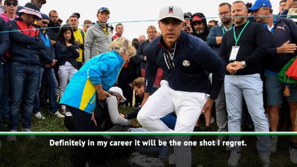 Video herunterladen: Koepka 'all messed up' after fan blinded in one eye at Ryder Cup