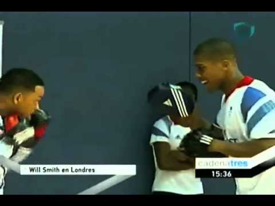 Will Smith visitó en Londres a parte del equipo olímpico de Gran Bretaña