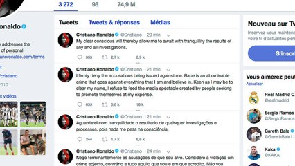 Sur Twitter, Cristiano Ronaldo rejette une accusation de viol
