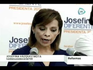 Vázquez Mota llama a Peña Nieto a concretar reformas