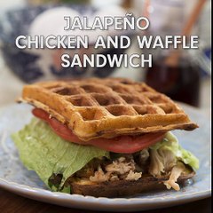 Jalapeño Chicken and Waffles Sandwich