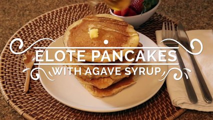 Elote Pancakes With Agave Syrup