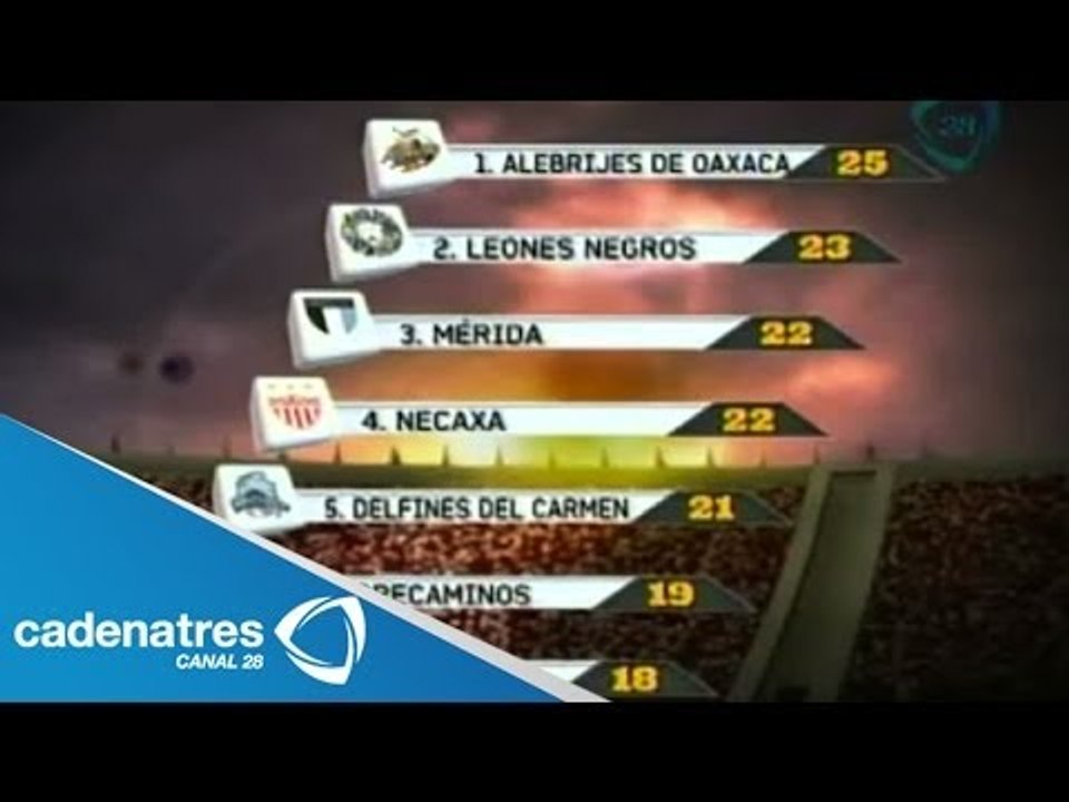 Alebrijes, Leones Negros, Mérida y Necaxa, clasificados a la Liguilla en la Liga de Ascenso