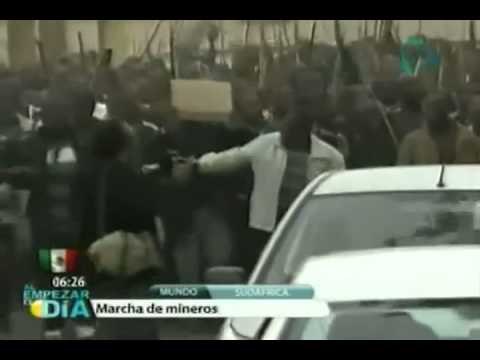 Marcha de mineros en Sudáfrica