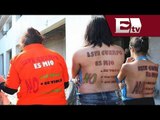 Espaldas desnudas en contra de la violencia a las mujeres en Durango/ Mariana H y Kimberly