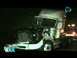 Choca y vuelca pipa de gas en la autopista México-Puebla