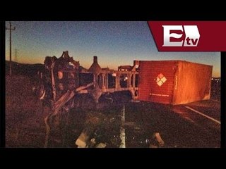 Autobús es impactado por un trailer debido a que el chofer se quedo dormido, Orizaba - Puebla