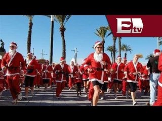 Realizan carrera de Santa Claus en Perú / Titulares de la noche