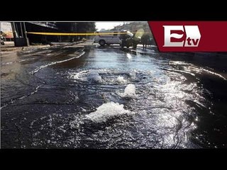 Скачать видео: Contienen fuga de agua en Eje 6 Sur, Ciudad de México / Jazmín Jalil