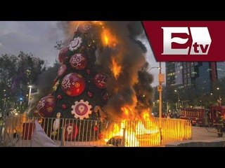 Autoridades buscan responsable de incendiar árbol navideño / Enrique Sánchez