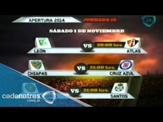 Los partidos de la Jornada 15 del Torneo Apertura 2014
