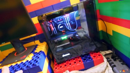 WORLDS BIGGEST LEGO FORT WITH GAMING SETUP!