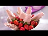 Cómo hacer paletas de fresa con yogurt // Receta de paletas / /Receta de postres