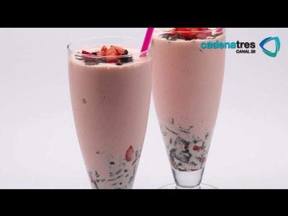 Receta de como preparar malteada de pastel de queso con fresas. Receta de bebida / Receta de postres