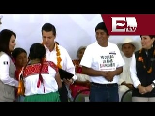 Peña Nieto presume logros de la Cruzada contra el Hambre en Hidalgo/ Titulares de la tarde