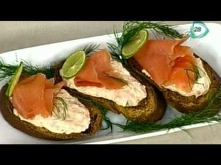 Receta de untable de salmón con alcaravea y pan. Receta de untables / 2do aniversario