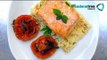 Receta de salmón con couscous y jitomates rostizados. Receta de salmón / Receta comida mexicana