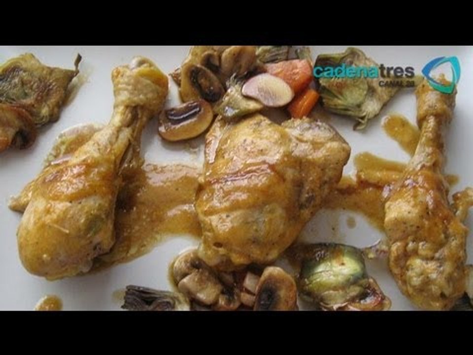 Receta de pollo a las hierbas con balsámico y queso azul. Receta de pollo a las hierbas