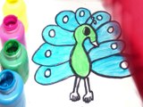 Glitter Peacock coloring and drawing for Kids, Toddlers Toy Art