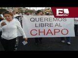 Mil personas marchan en Sinaloa a favor de 'El Chapo' / Excélsior informa