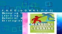 F.R.E.E [D.O.W.N.L.O.A.D] Managing Unstoppable Learning: (classroom Behavior Management Strategies