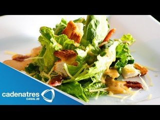 Receta de ensalada césar con aguacate, elotes y aderezo con chipotle. Cocinando con Marconi