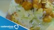 Receta para preparar ensalada de pollo al curry con garbanzo y aderezo raita. Receta de ensalada
