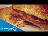 Receta de Sándwich de Tocino con mantequilla de Cacahuate / Receta de Sándwich de Tocino