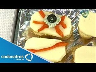 Receta para preparar rebanadas de baguette con mozarella y pimiento. Receta de antojitos