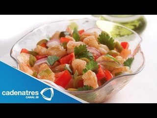 Receta para preparar ceviche de camarón. Cocinando con la chef  Betty Vázquez