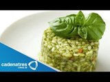 Receta para preparar arroz verde. Receta de arroz / Comida mexicana