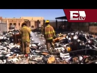 Se incendia de nuevo basurero electrónico en Ciudad Juárez/ Titulares de la tarde