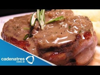 Receta para preparar filete de res relleno de champiñones. Receta de filete / Comida mexicana