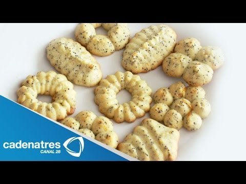 Receta para preparar galletas semillas de amapola con glasee de naranja. Receta de galletas