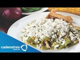 Receta para preparar enchiladas de mole verde y verduras. Receta de enchiladas / Recetas fáciles