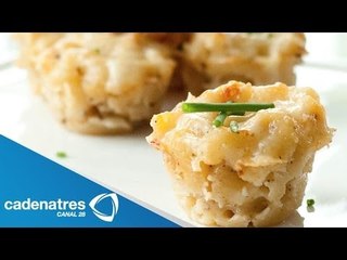 Download Video: Receta para preparar cupcakes de mac and cheese. Receta de cupcakes / Recetas fáciles