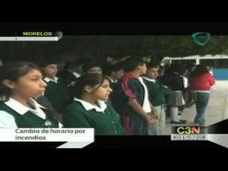 Por incendios forestales pueden cambiar el horario escolar en Morelos