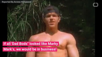 Mark Wahlberg Shows Off His Abs Alongside His 'Dad Bod" T-Shirt
