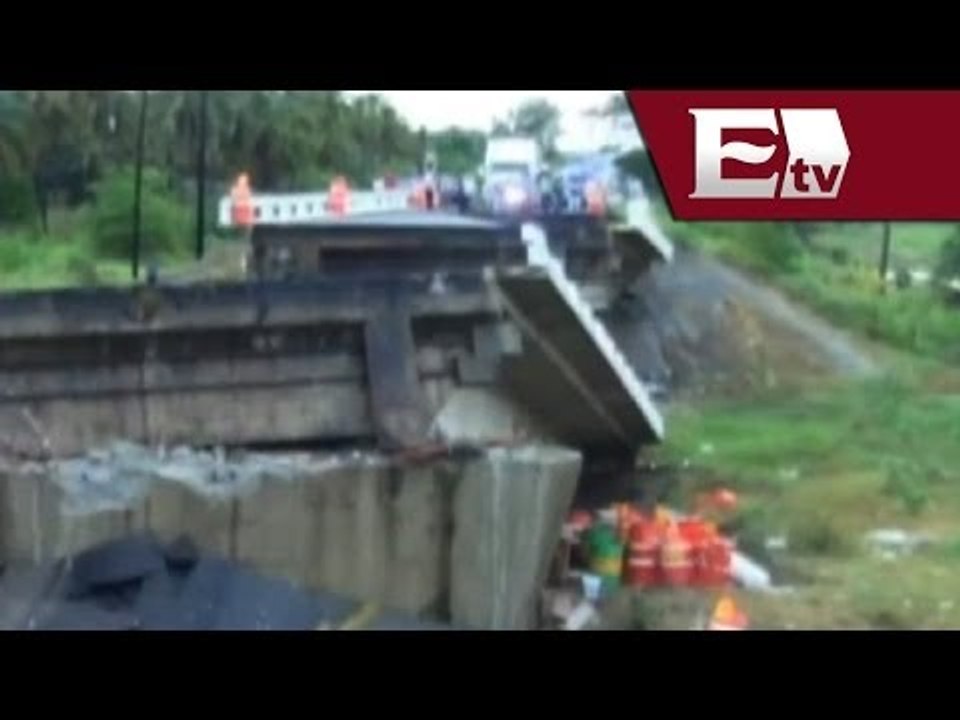 Abren acceso alterno al puente que colapsó por sismo en Tecpan, Guerrero/ Titulares de la tarde