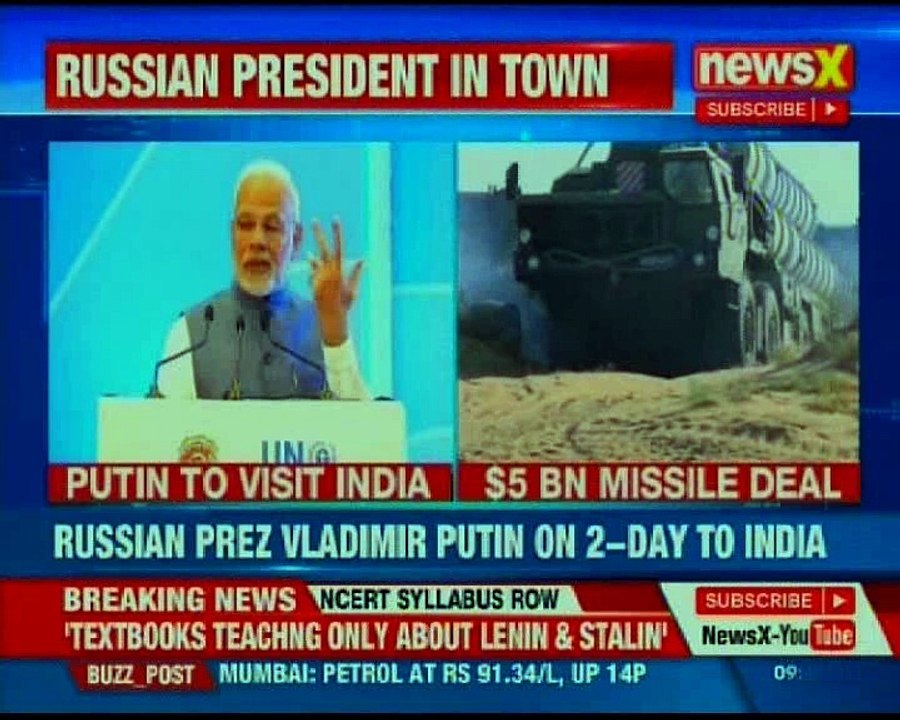 India and Russia expect to ink Five Billion Dollar S-400 Missile Deal at 19th India-Russia Annual Bilateral Summit