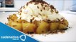 Receta de manzanas pochadas con helado de yogurt. Postres fáciles / Postres mexicanos