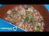 Receta para preparar sopa de frijoles pintos con jitomate y calabaza. Idulio Islas