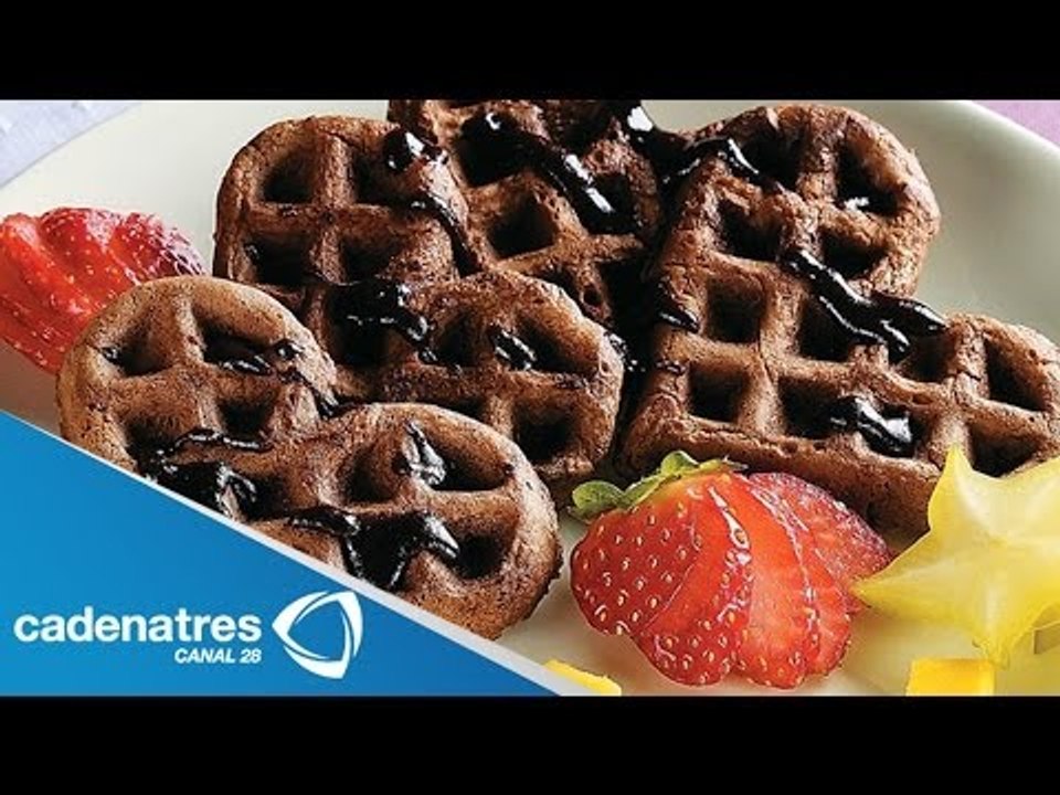 Receta para preparar waffles de chocolate. Rece...