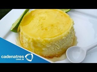 Receta de flan de limón con salsa de frambuesa. Receta de flan / Salsa de frambuesa